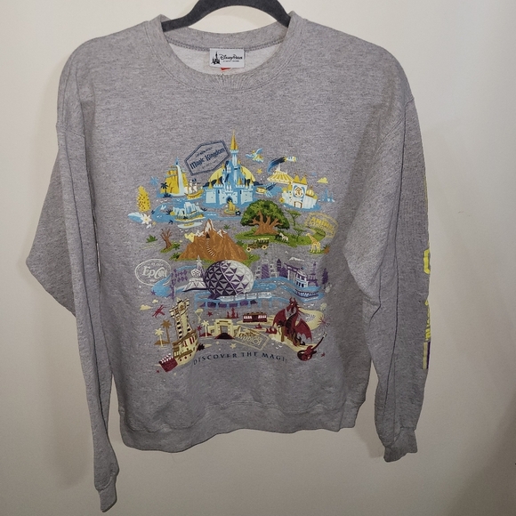 Disney Tops - Disney Parks Women's Gray Long Sleeved Crewneck Sweater, Size M